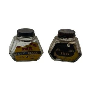 Vintage Waterman’s Ink Bottles Set - Blue/Black and Black